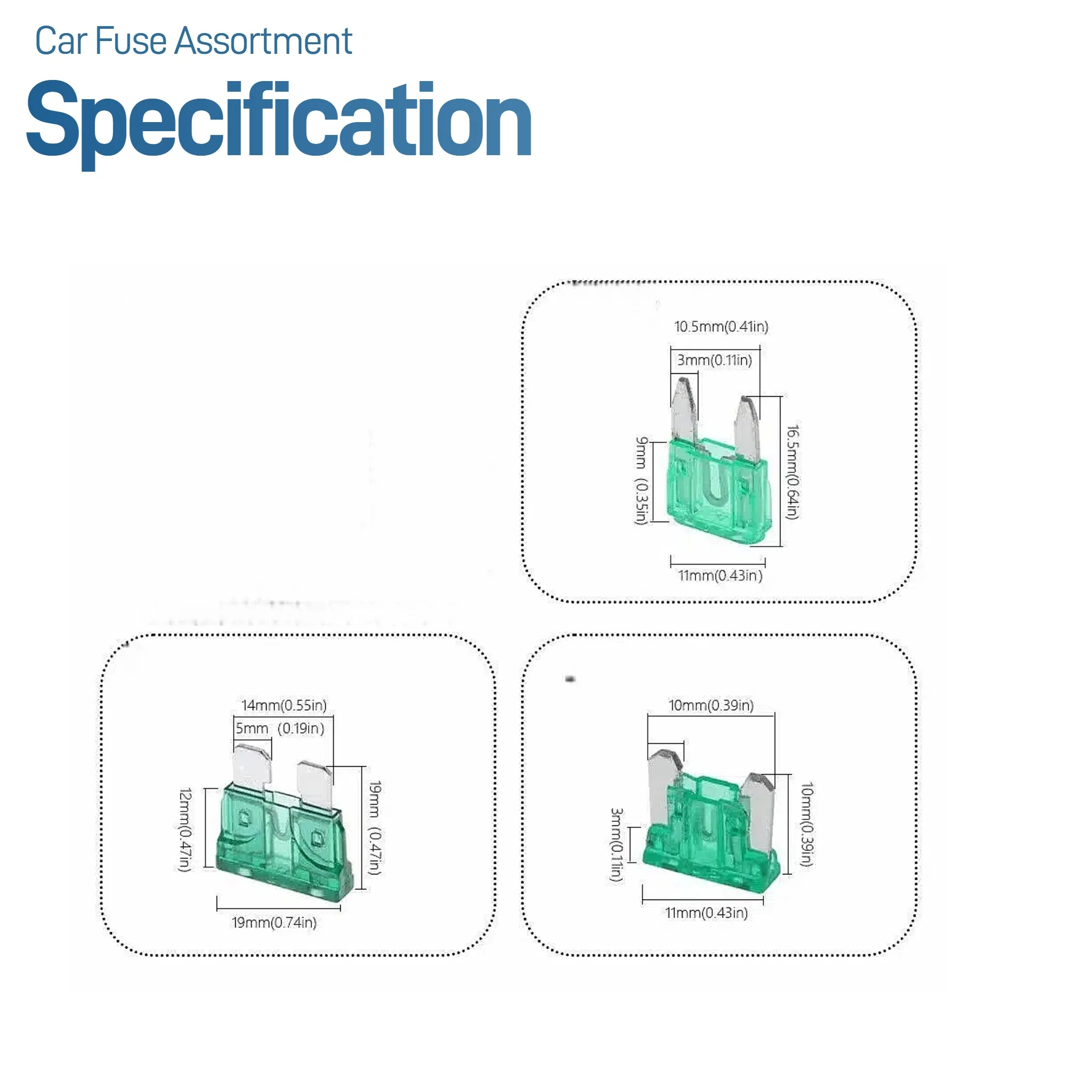 100-50PCS, Profile Medium Mini Micro 2 Size Blade Type Car Fuse 5/7.5/10/15/20/25/30/35A Set Auto Car Truck with Box Clip