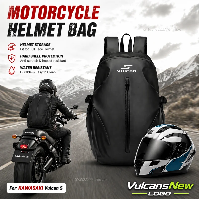 

Knight Backpack Motorcycle Helmet Bag Travel Equipment Waterproof Large Capacity For KAWASAKI Vulcan S VN650 2015-2024