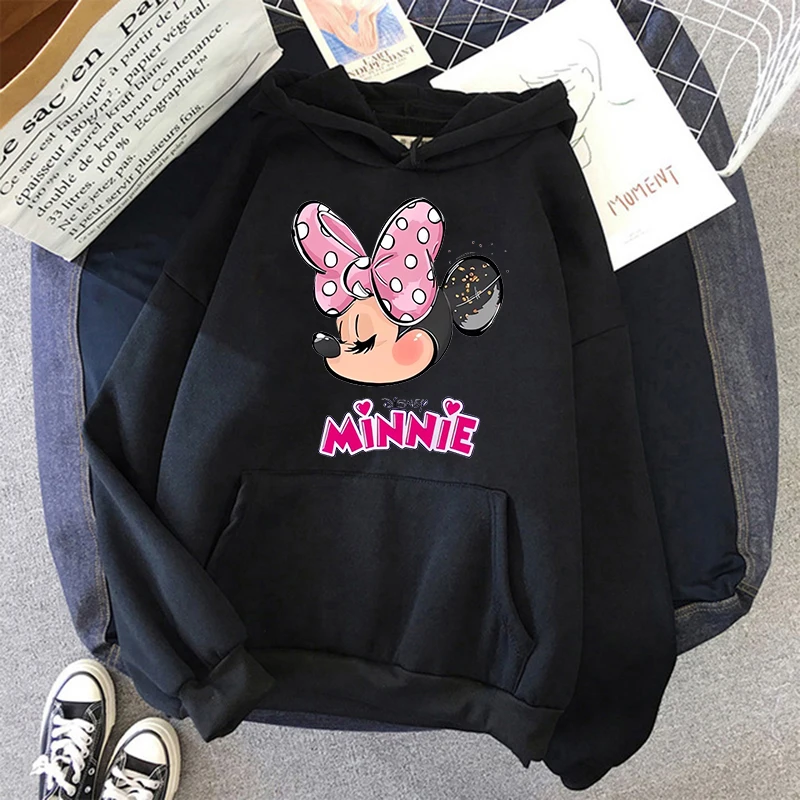 Disney Mickey Mouse Hoodies para crianças, mulheres camisola, Harajuku Streetwear, roupas meninas, roupas meninos, doce Minnie Hoodie, Y2K