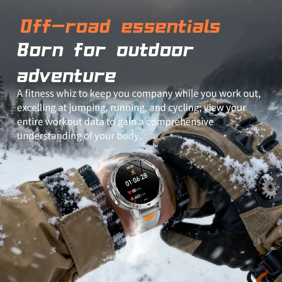 2026 Neue TANK PRO 1400mAh Akku Smartwatch 1,7" HD AMOLED Bildschirm Taschenlampe Fitness-Tracker Uhr 10ATM Wasserdichte Smartwatch – Detail 5