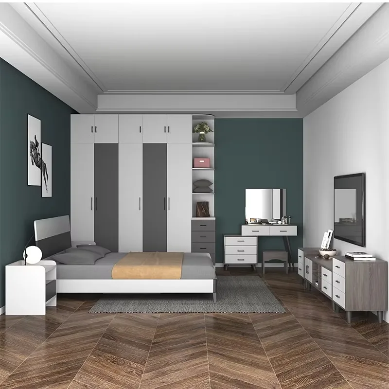 White Dresser European Bedroom Set Full Complete Hotel Modern Double Bedroom Set Elegant Comfy Camas Y Muebles Home Furniture