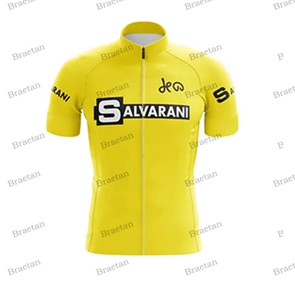 Faema Retro Cycling Jersey Men Short Sleeve VillageCycling Bike Clothing Cycling Wear Jersey Bicycle Clothes  Salvarani