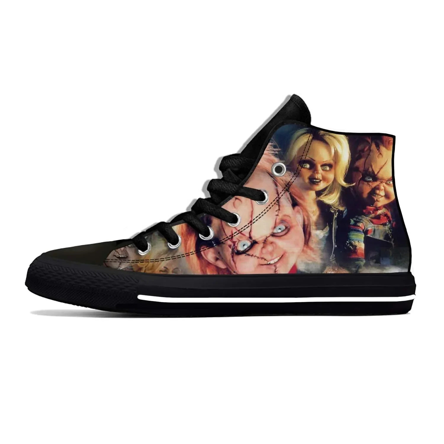 

Hot Anime Cartoon Comic Play Chucky Horror Casual Cloth Shoes High Top Lightweight Breathable 3D Print Men Women Sneakers