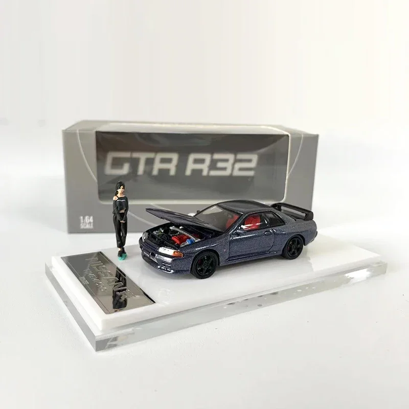 

Время Micro 1:64 модель автомобиля из сплава GTR32 литье под давлением коллекция открытых автомобилей-серый