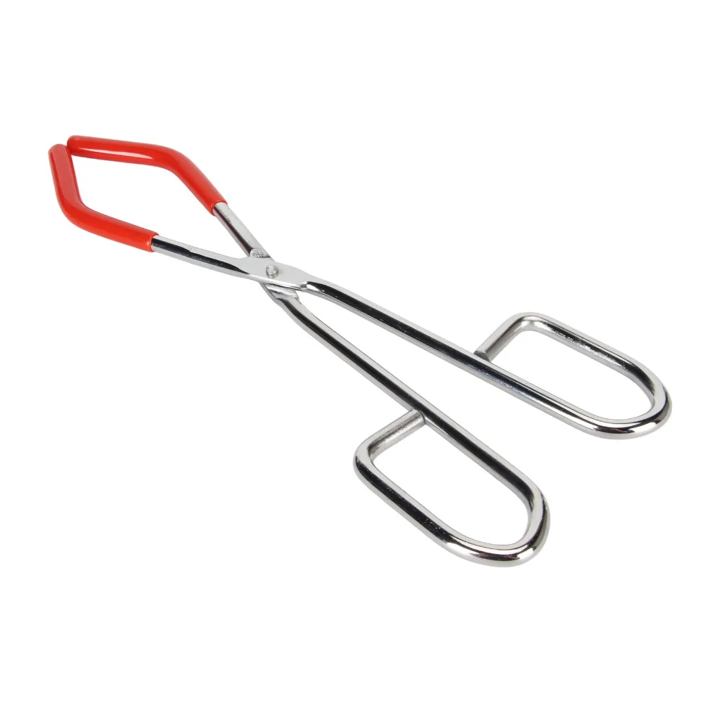 Solid Chrome Plated Crucible Tongs Metal Body Silver Beaker Tongs Curved Jaw Non Slip Grip Lab Beaker Clamp Chemistry Experiment