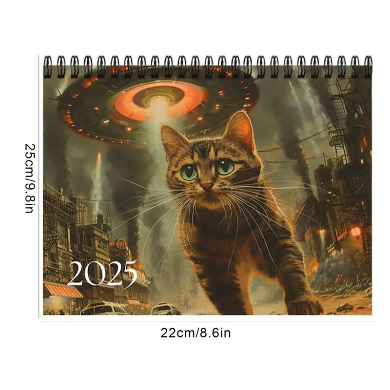 Imagem -06 - Cat Calendário Família Planner Calendário de Parede Grande Planejador Mensal 2025