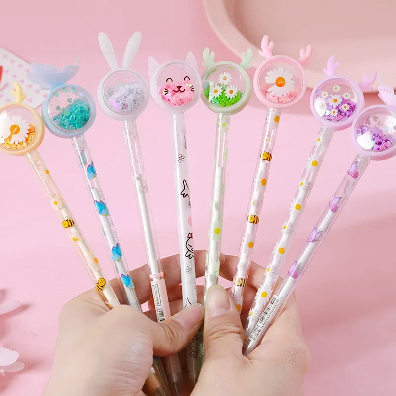 나비 장식 조각 펜 재미 있은 젤 펜 Kawaii 아이 어린이 문구 학교 사무실 결혼 선물