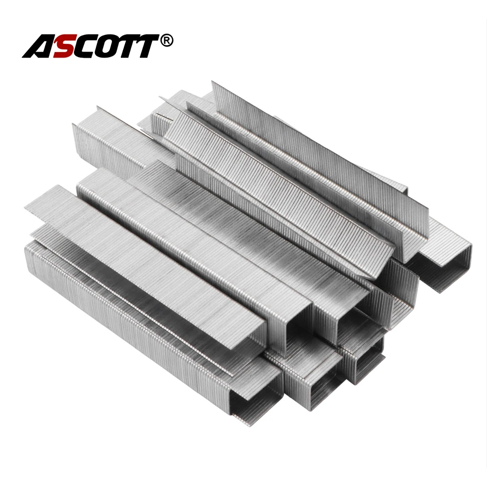 

2000pcs Staples 21Ga Air Nail Gun Nails 12.8mm Wide Crown Staple 10mm 16mm U-shaped Nail for Wood Furniture Woodworking Tool