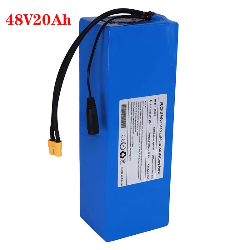 

48V 20AH 18650 lithium battery pack 250W-1200W electric scooter electric bicycle battery Waterproof Plastic built-in 30A BMS XT6