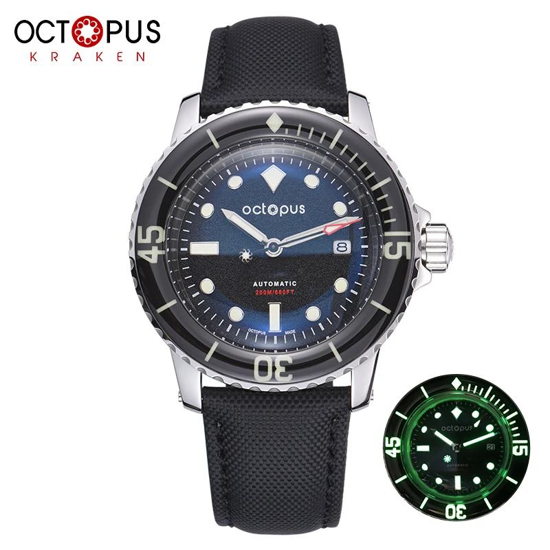 

Octopus Kraken 200m Stainless Steel Luminous Sapphire Glass Swiss Automatic Mechanical Movement Sports Diving Men's Watch