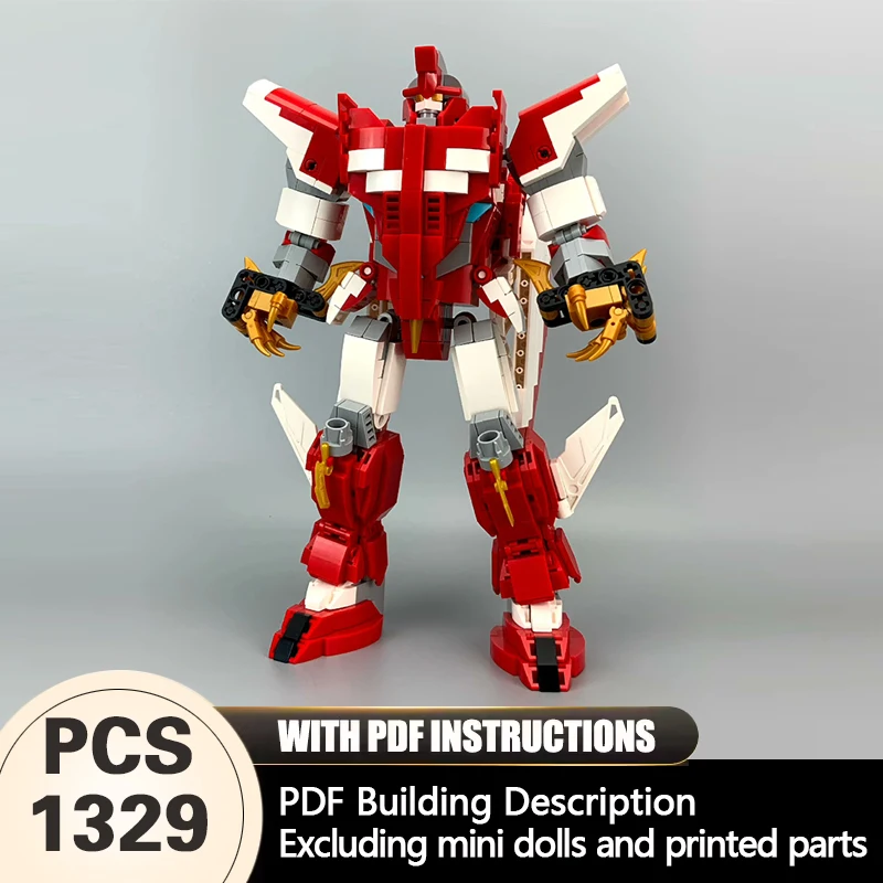 Creative Series Model MOC Building Bricks Red White Mecha Modular Technology Gifts Holiday Assemble Toys Suit Display