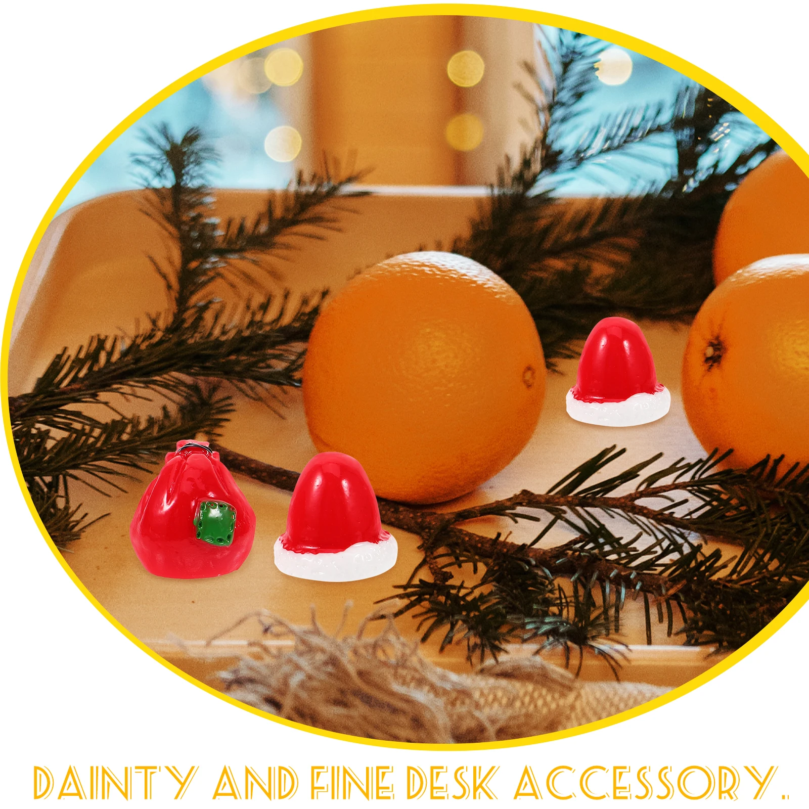 

10pcs Micro Landscape Figurines Handmade Resin Christmas Decorations Snowmen Santa Deer For Home Office Holiday Party