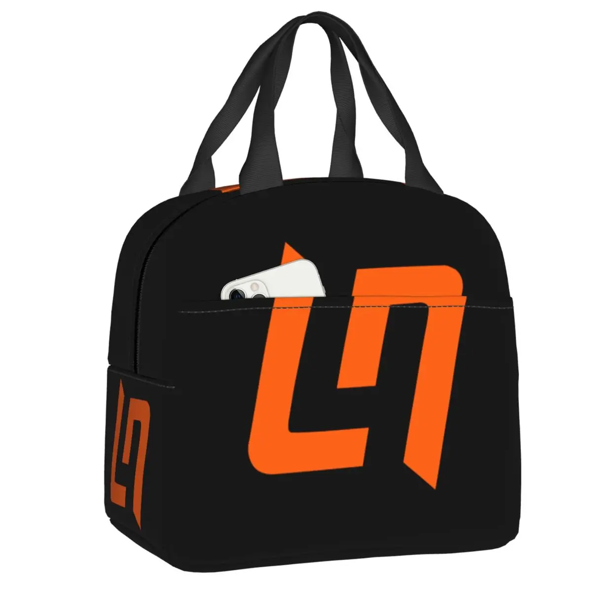Custom Motorcycle Racing L-Lando Norris Logo Insulated Lunch Bag Resuable Cooler Thermal Lunch Box Food Container Tote Bags