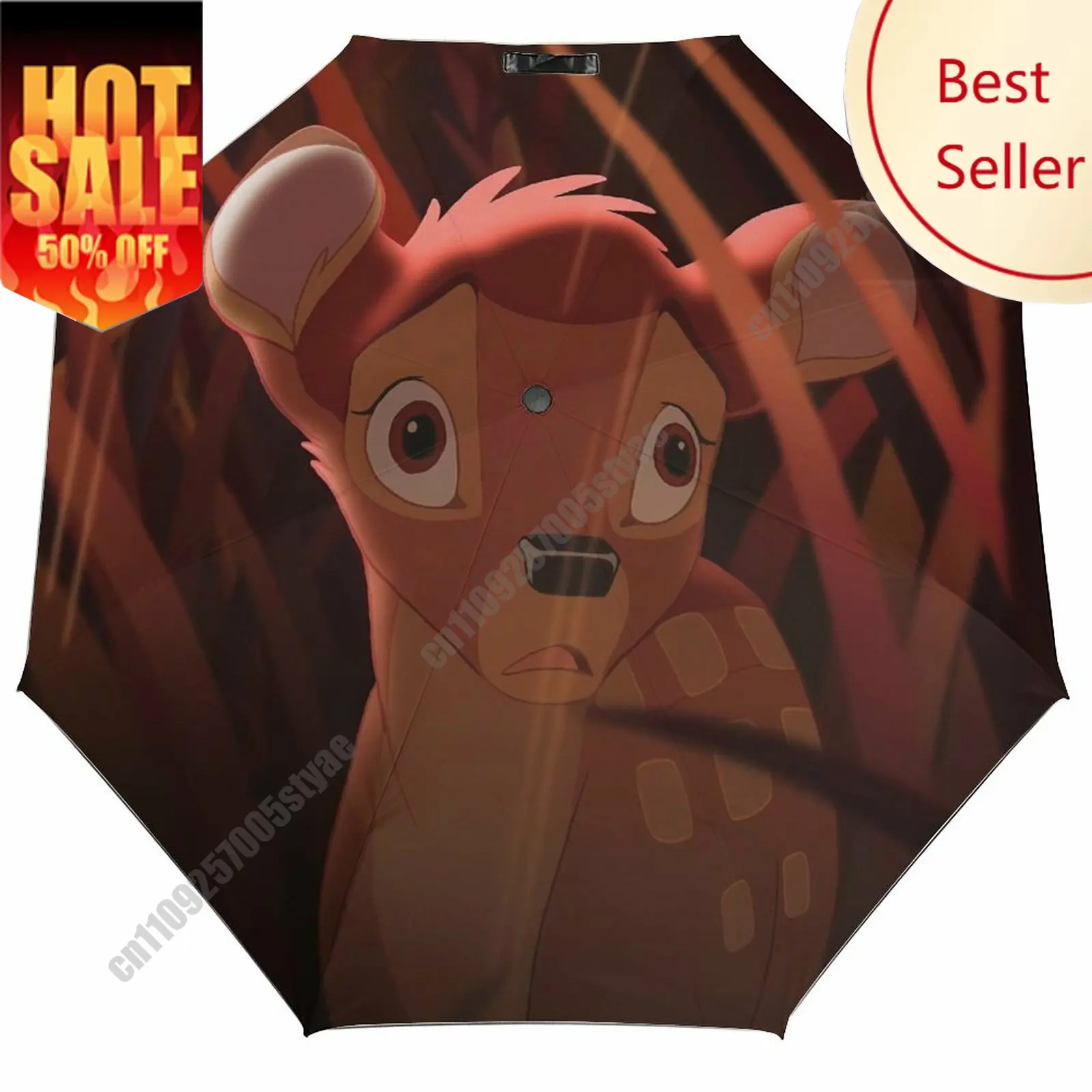 

Bambi Umbrella Disney Cartoon 3 Fold Auto Suitable Both Sunny Rainy Days Decoration Gifts Decor Custom Umbrella