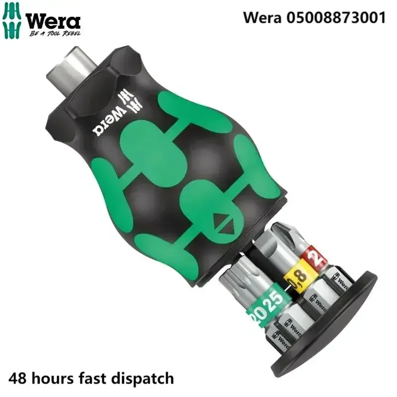 Wera Kraftform Kompakt Stubby with SL/PH/TX Bit Storage 4.5’ 108Grams Storage Stubby Pop-up Bit Holder 05008873001