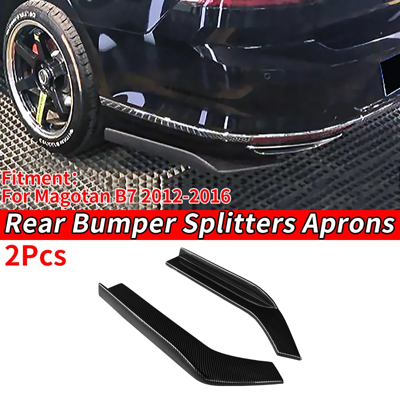 

Car Rear Bumper Spoiler Protective Plate Automotive Diffuser Wrap Angle Carbon Fiber Look ABS For VW For Magotan B7 2012-2016