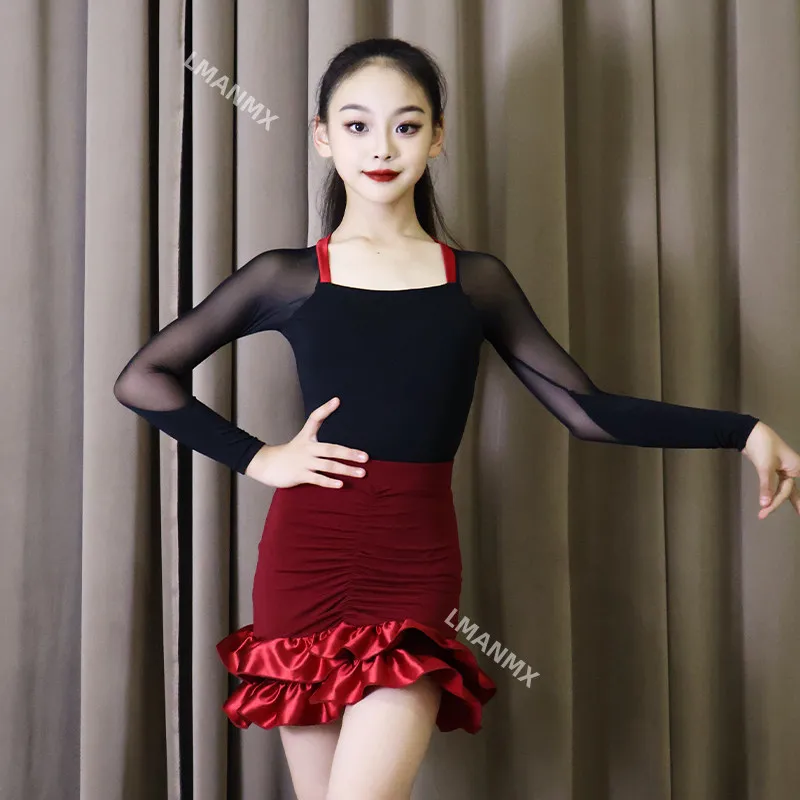

Children's performance costume Latin dance costume 2025 autumn and winter new high-end children's performance set