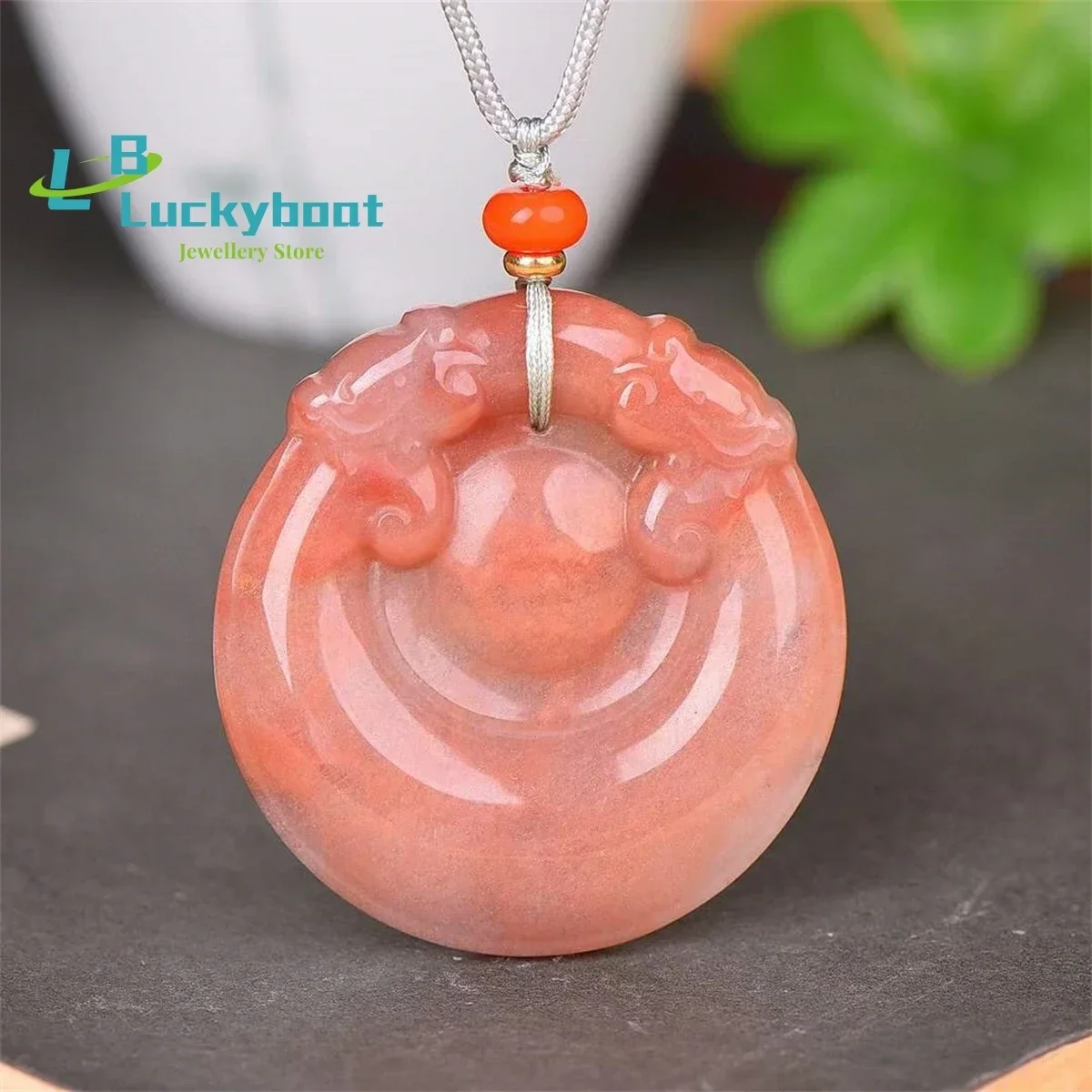Natural Gold Silk Jade Multicolor Antique Dragon Round Pendant Exquisite and Versatile Simple and Fashionable for Men and Women