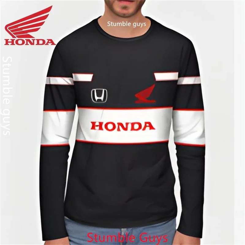 

Honda Men's Spring Autumn Long Sleeve T-shirt Moto Racing Sports Car Comfortable Biker Wear