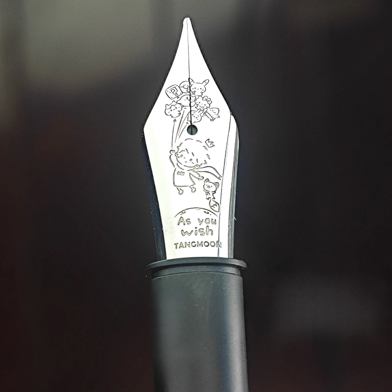 TANYUE 14K Gold Silver Fountain Pen Nibs and Tips #6/No.6 0.5F 0.7M Flex Golden Nib Luxury Modern Design for Professionals Pen
