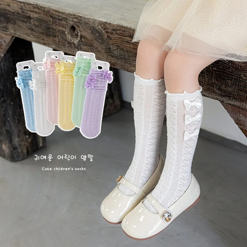 

New Lolita Leg Covers Ballet Style Lace Pile Sock Breathable Bow Hosiery Stage Performance