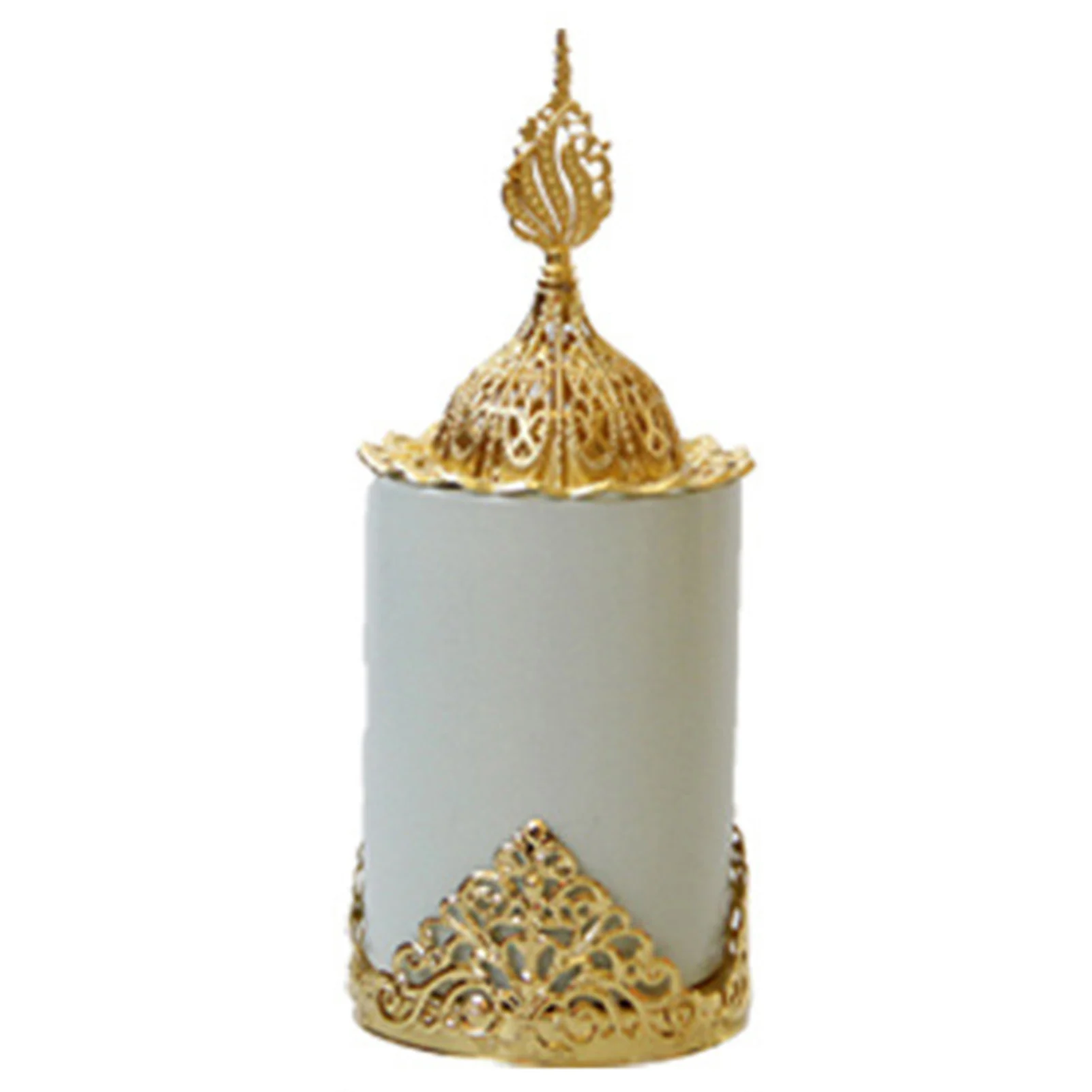 Eid Muslim Incense Burner Cylinder Metal Arabic Incense Burner Pot for Office & Spiritual Room Decor B88