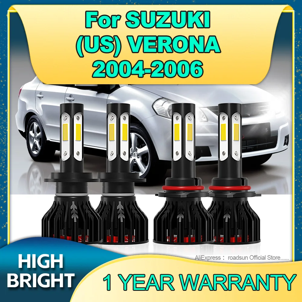 

2/4Pcs 6000K Led Lamp 180W High Power Car Headlight H7 HB3 Auto Light 4Side Chip For SUZUKI (US) VERONA 2004 2005 2006