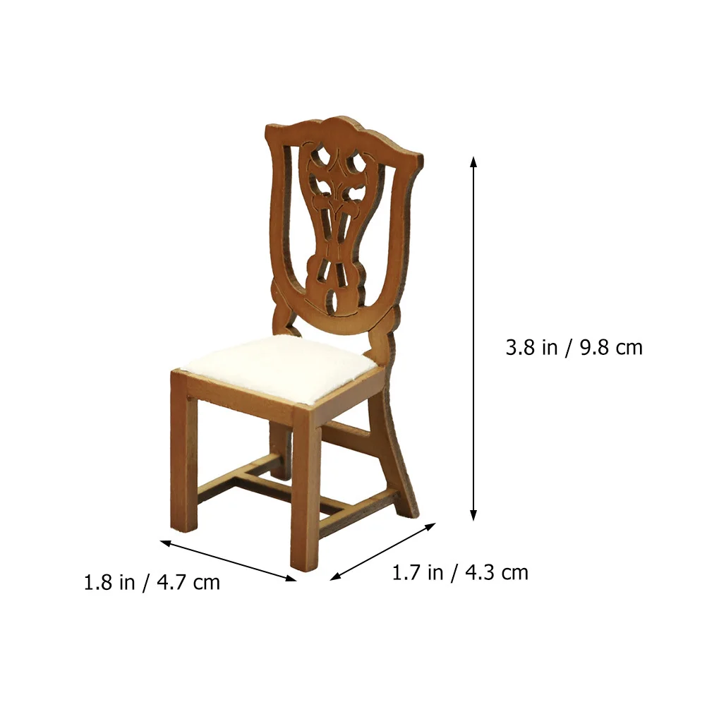 مقياس 1:12 تصميم صغير صغير لتقوم بها بنفسك ديكور غرفة الدراسة المنزلية للأطفال التظاهر اللعب هدية كرسي صغير الأثاث لصندوق الغرفة #2