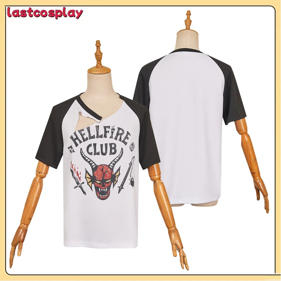 

Дастин Косплей Костюм Взрослый Фэнтезийный Маскирующий Топ Мужчины Женщины Пошкодженая Рубашка с Короткими Рукавами с Принтом Хэллоуин Карнавальный Костюм Партии