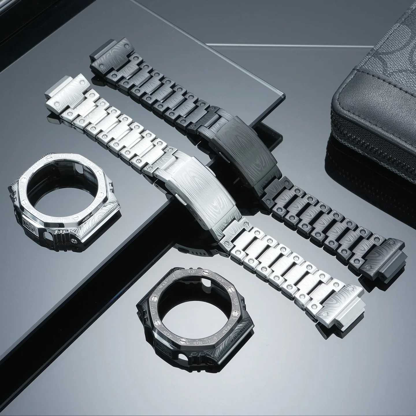 Uhrenzubehör für Casio G-SHOCK GA2100/2110 GAB2100 Serie Modified ga2100 Farm Oak Vintage geschnitztes Metallgehäuse für Herren