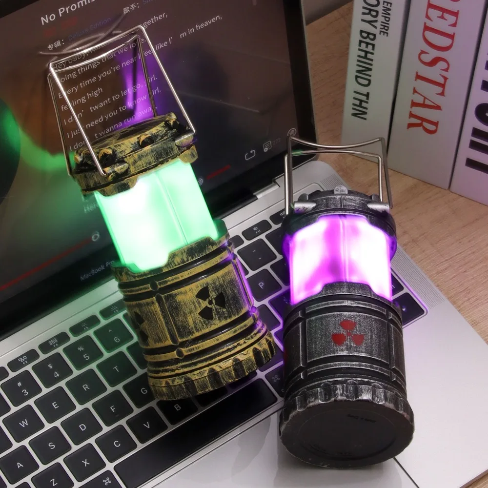 Halloween Nuclear Reactor Night Light 3D LED Novelty Lamp for Couples Glowing Bedroom Decor Quirky Gift Prop Science Theme Decor