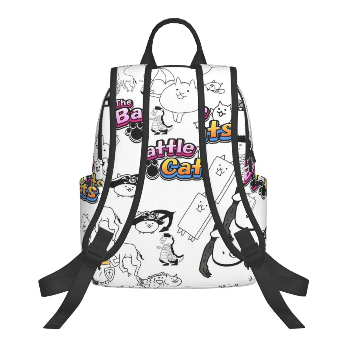 Battle Cats Mobile Games Student Backpack School Bag Hiking Travel Daypack for Boys Girls Bookbag Shoulder Bags