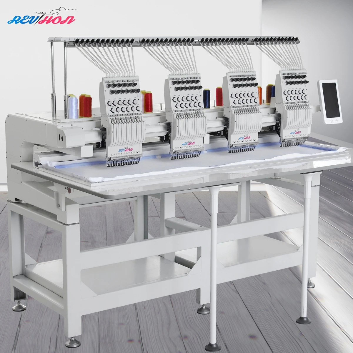 REVHON All in One 4 Head Computerized Cap Embroidery Machine New Home Use Bearing Gear for Garment & Accessories