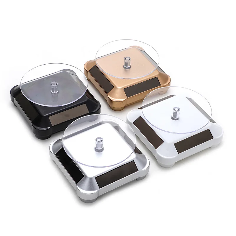 

Solar Showcase 360 Automatic Rotating Turntable Jewelry Organizer Jade Ware Necklace Bracelet Watch Phone Display Stand