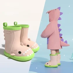 Kinder Regen Stiefel Baby Jungen Mädchen EVA Nicht-slip Outdoor Cartoon Shark Regen Stiefel für Kinder Wasserdichte Schuhe Wasser Stiefel mädchen