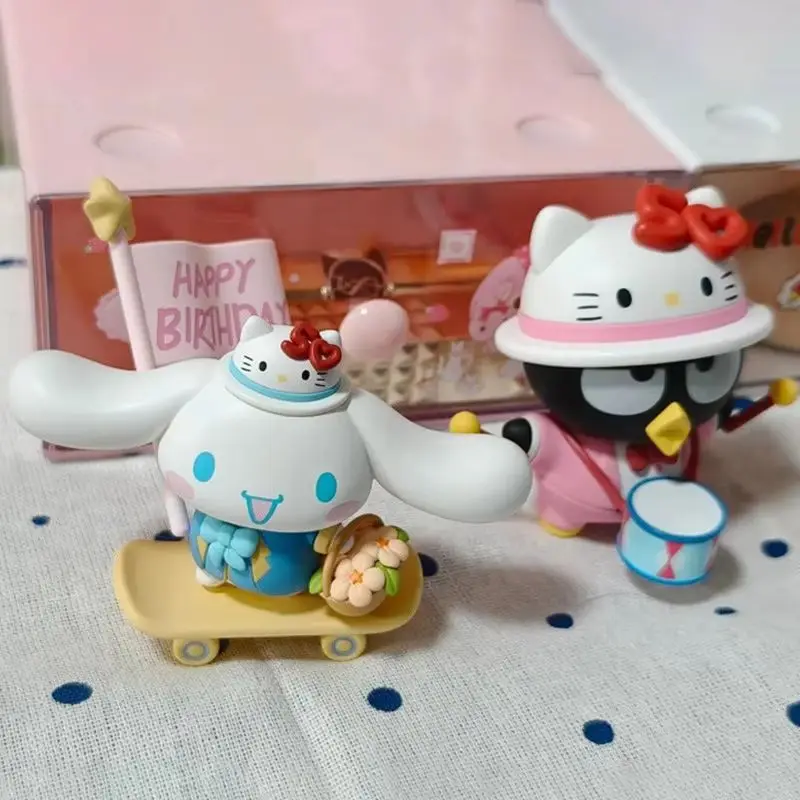 POPMART Hello Kitty 50th Anniversary Series Blind Box Pochacco Hangyodon Kuromi kitty Schattige Pop Action Figure Gift Speelgoed