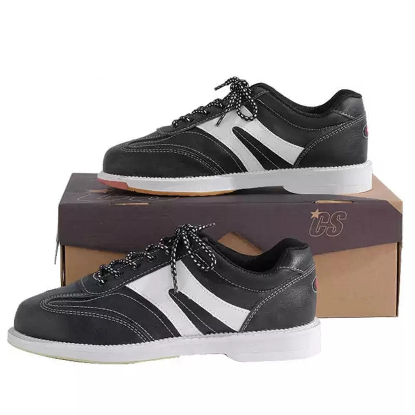

Unisex Bowling Shoes High-Durability PU Leather Upper, Microfiber Sliding & Breathable Sole - Bowling Alley Training Sneakers