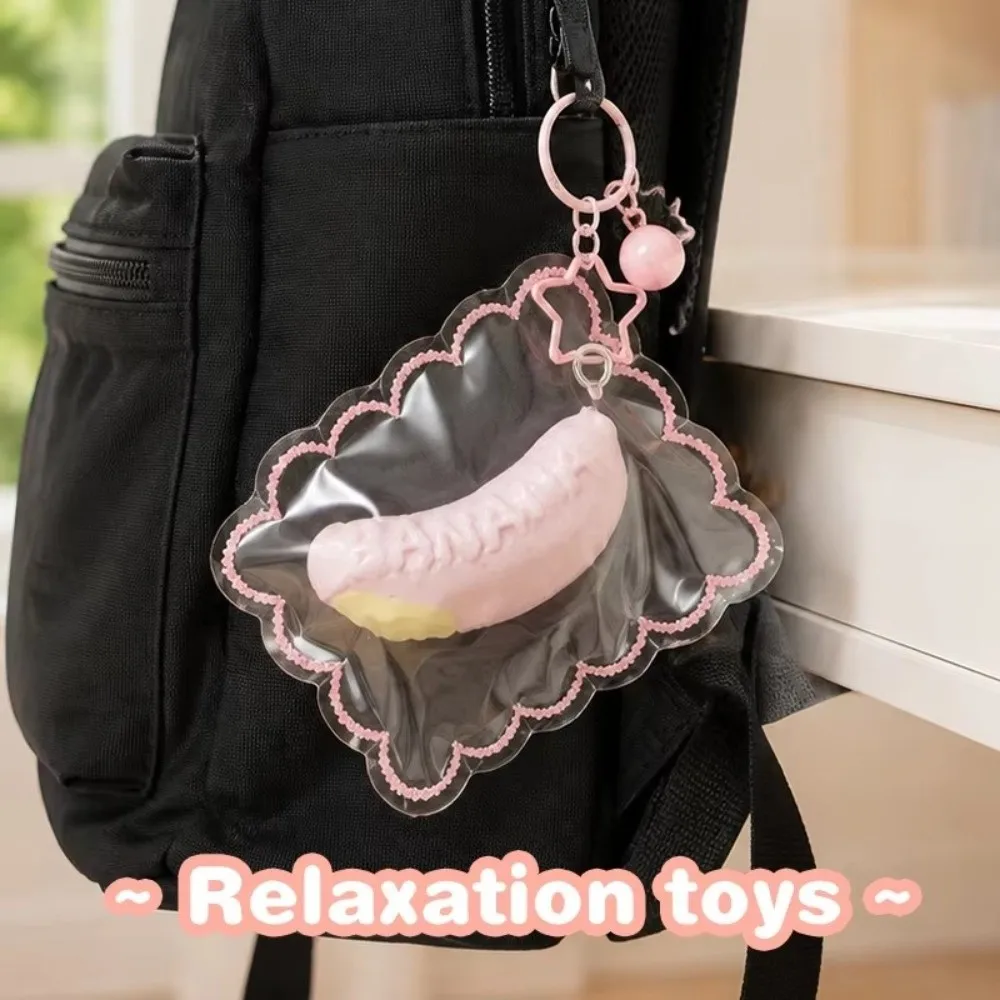 Soft Fidget Sticky Bag Slow Rebound Slow Rising Slow Rebound Simulated Fruit Food Food Grade Silicone Banana Bread