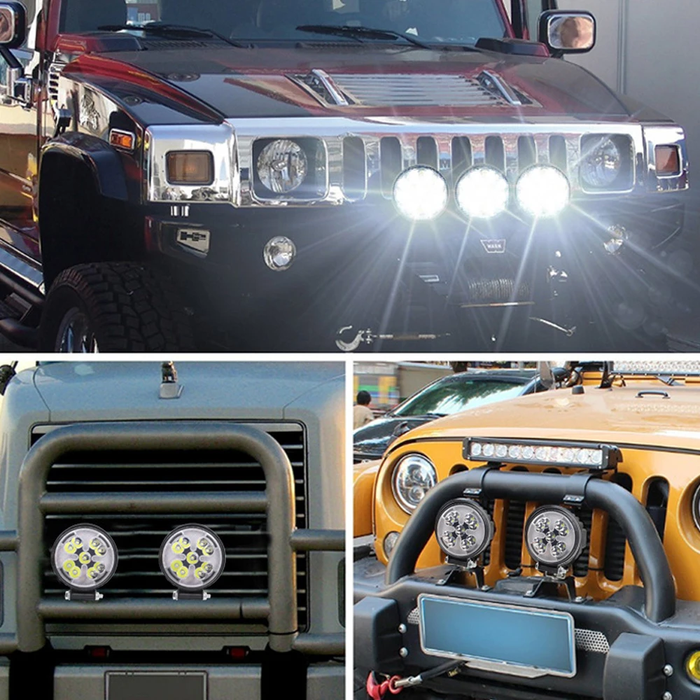 

12-24V Superbright LED Work Light Spotlight Running Lights 27 W For Car SUV 4x4 Boat ATV Barra LED Headlights Offroad ﻿
