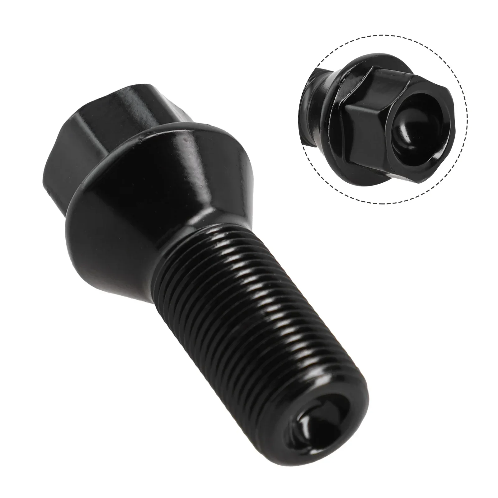 1pc Car Wheel Lug Bolt For BMW E70/ E70N/ E71/ F20/ F21/ F22/ F45/ F30/ F31/ F34/ F35/ F80 Black Steel Wheel Nut Stud Bolt