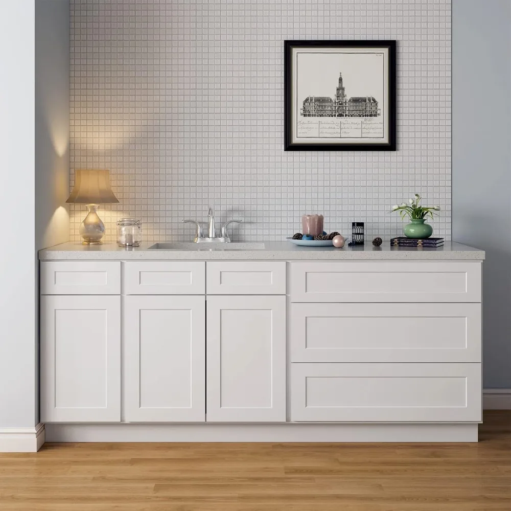 "24x36x34.5" Unassembled Sink Base Cabinet - Large Capacity Single Sink Storage Unit, Ready to Build"