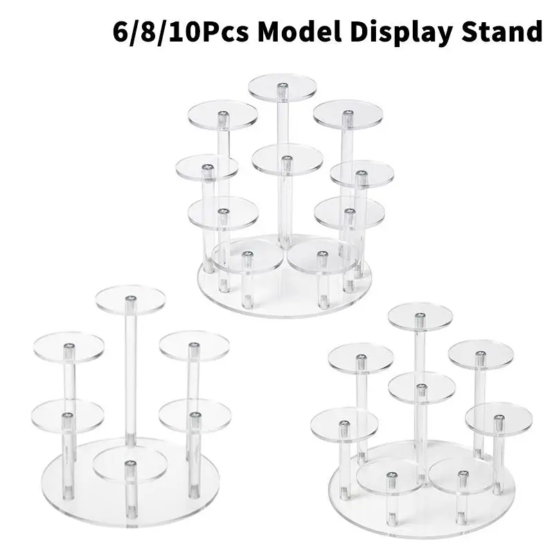 Multifunctional Acrylic Storage Display Rack With 6/8/10 Base Suitable For Displaying Small Statues Jewelry And Cosmetics