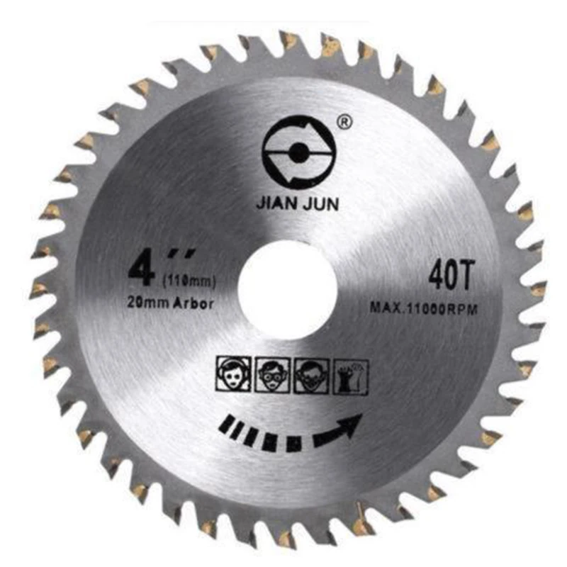 

Circular Saw Blade Disc 4inch Wood Cutting Tool Bore Diameter 20mm For Rotary Tool Woodworking 40 Teeth 11000rpm