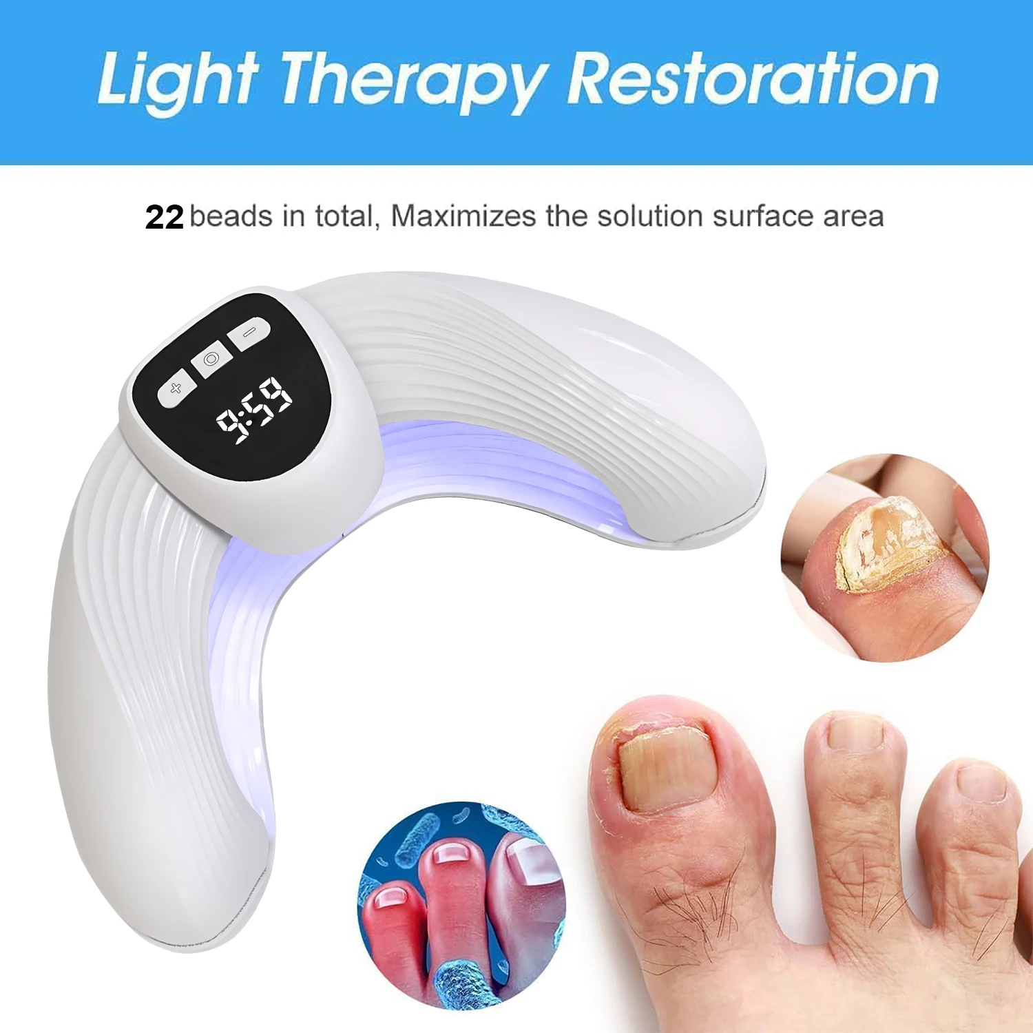 

Лазерное устройство для ногтей для домашнего использования, несколько ногтей на ногах и ногтей, ремонт ногтей на ногах для поврежденных и обесцвеченных ногтей