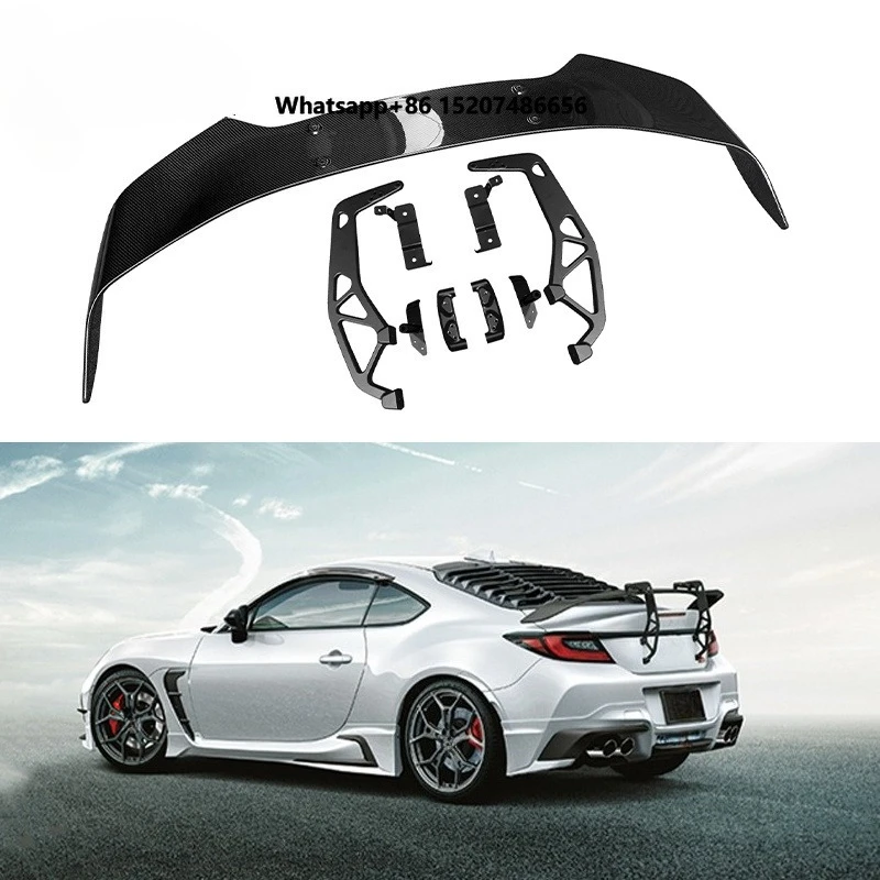 Style Carbon Fiber Rear Spoiler for Swan Neck Wing Aerodynamic Kits Auto Parts Car Bumpers