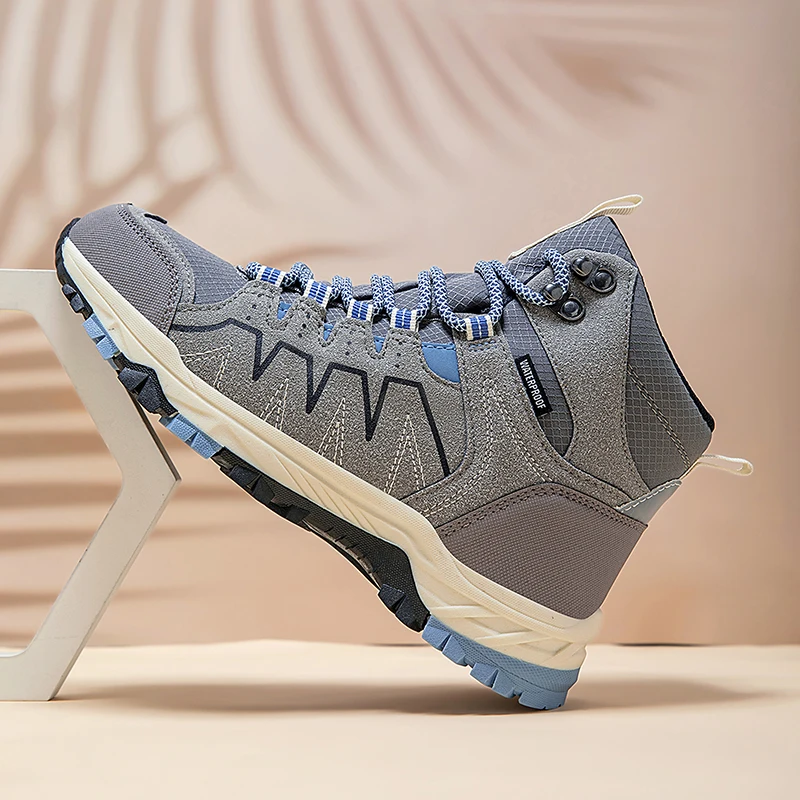 أحذية المشي لمسافات طويلة للرجال من جلد الغزال أحذية خارجية مقاومة للاهتراء للرجال والرحلات والمشي والصيد أحذية رياضية تكتيكية 37-42