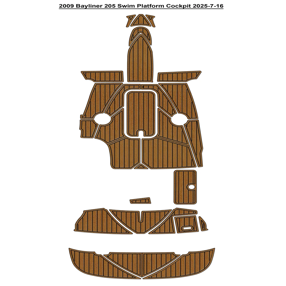 

2009 Bayliner 205, платформа для плавания, кокпита, лодка, пена EVA, искусственный тиковый коврик для палубы, напольный коврик Seadek MarineMat, стиль Gatorstep, самоклеящийся