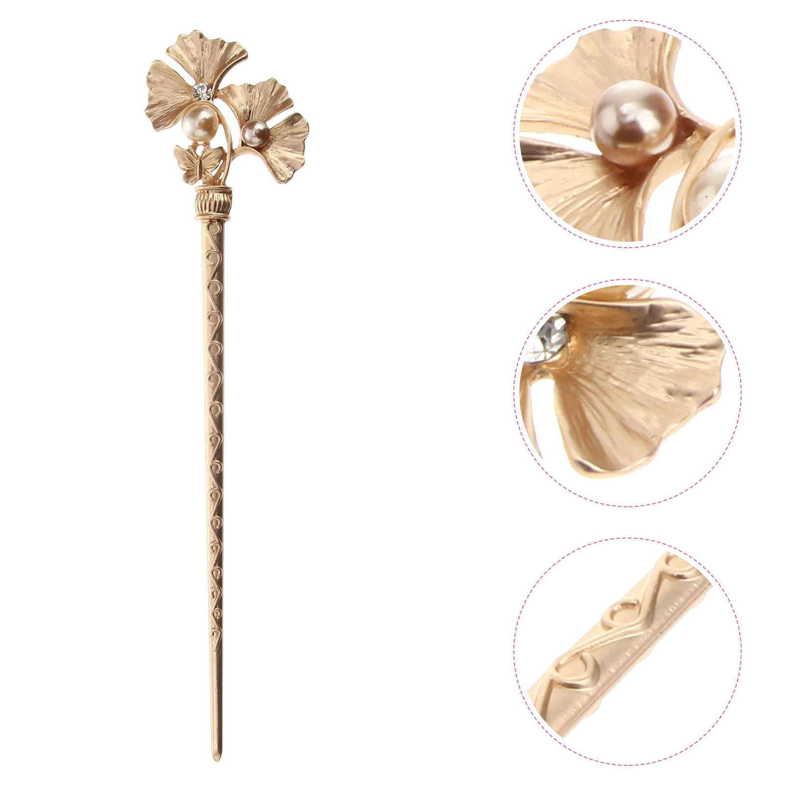 

Vintage Hair Chopsticks Hair Decor Ginkgo Leaf Retro Hairpin Hair Clip Hair Stick (Brown) women hairpin