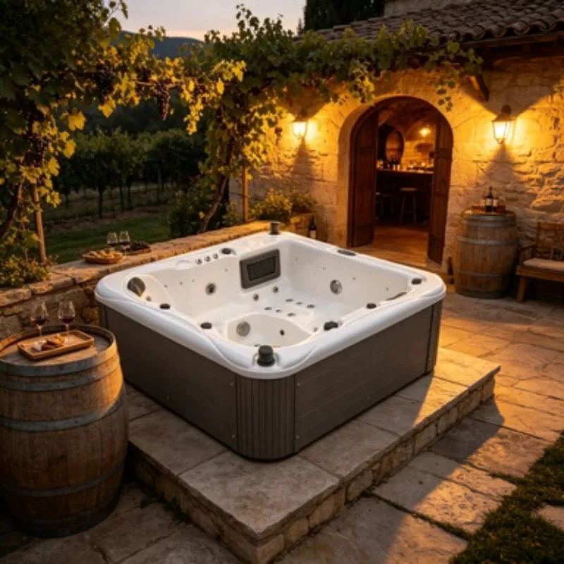 5 Person Acrylic Whirlpool Spa Hot Tub Massage Bathtub Outdoor Jacuzzi with 95 Jets and Balboa Control System Hydrotherapy