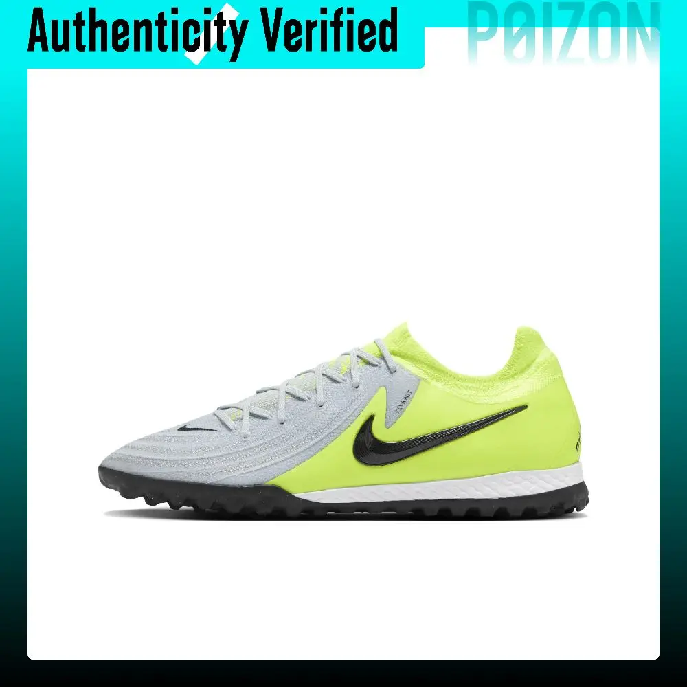 Nike Phantom GX 2 Pro TF Turf Synthetic Leather Soccer Shoes Unisex Yellow Gray FJ2583-003
